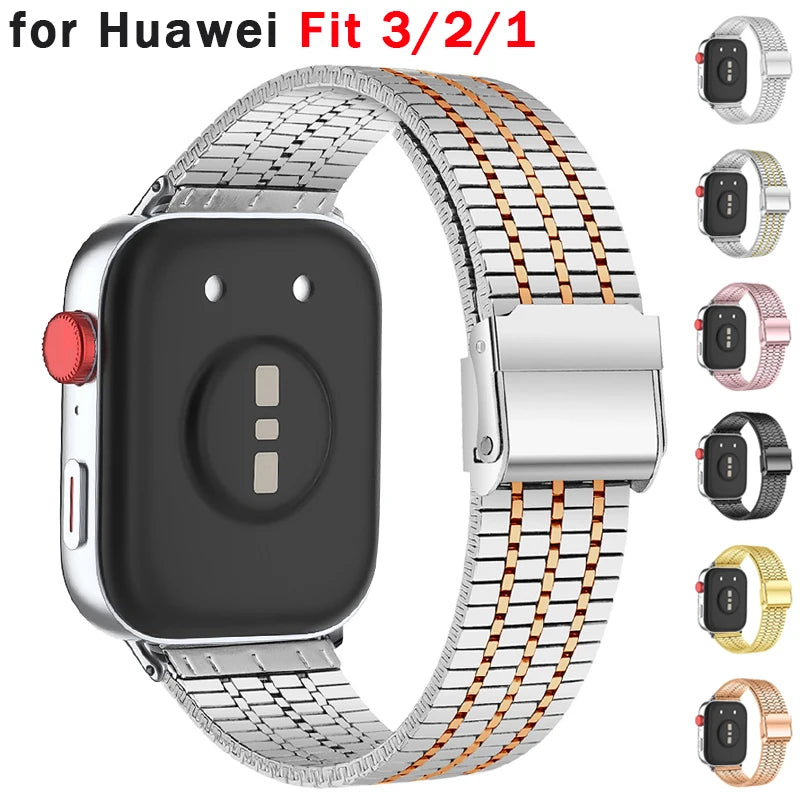Metal Watch Bracelet Strap for Huawei Watch Fit 4 4Pro 3 Smartwatch Stainless Steel Band for Huawei Watch Fit2/1 Metal Wristband