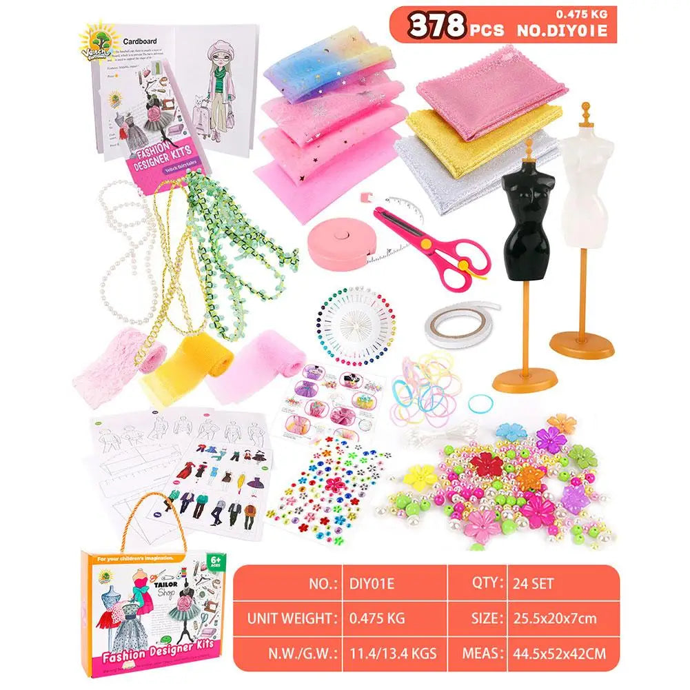 Children's Clothing Design DIY Handmade Material Kit Doll Clothes Sewing Kit For Kids Girls Fashion Designer DIY Handmade T U7R7
