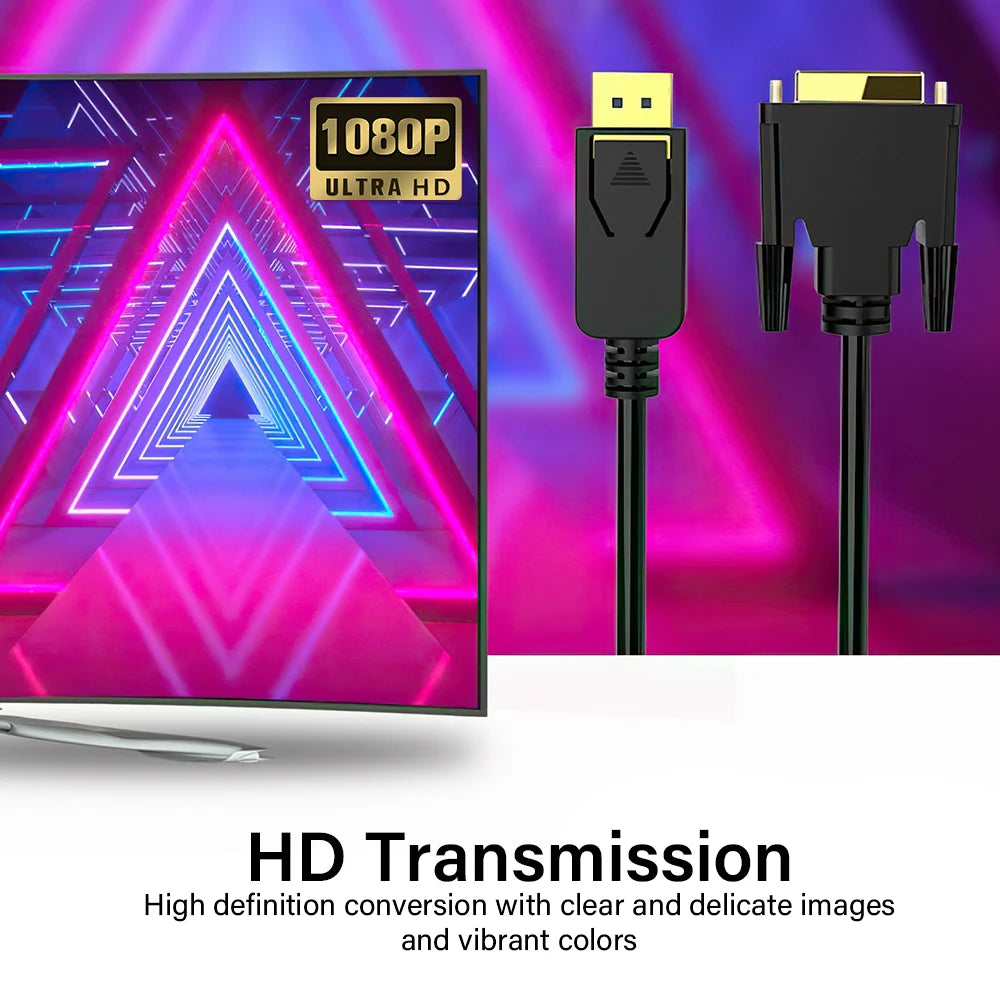 1.8M DisplayPort To HDMI Cable DP Male To Male VGA DVI HDMI Video Audio Cable 4K 1080P For Computer Laptop TV Projector Monitor
