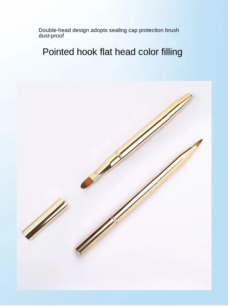 Retractable Lip Makeup Brush Lipstick Lip Gloss Brush Telescopic Dual Use Lip Eyeshadow Brush Beauty Tools With Protect Cap