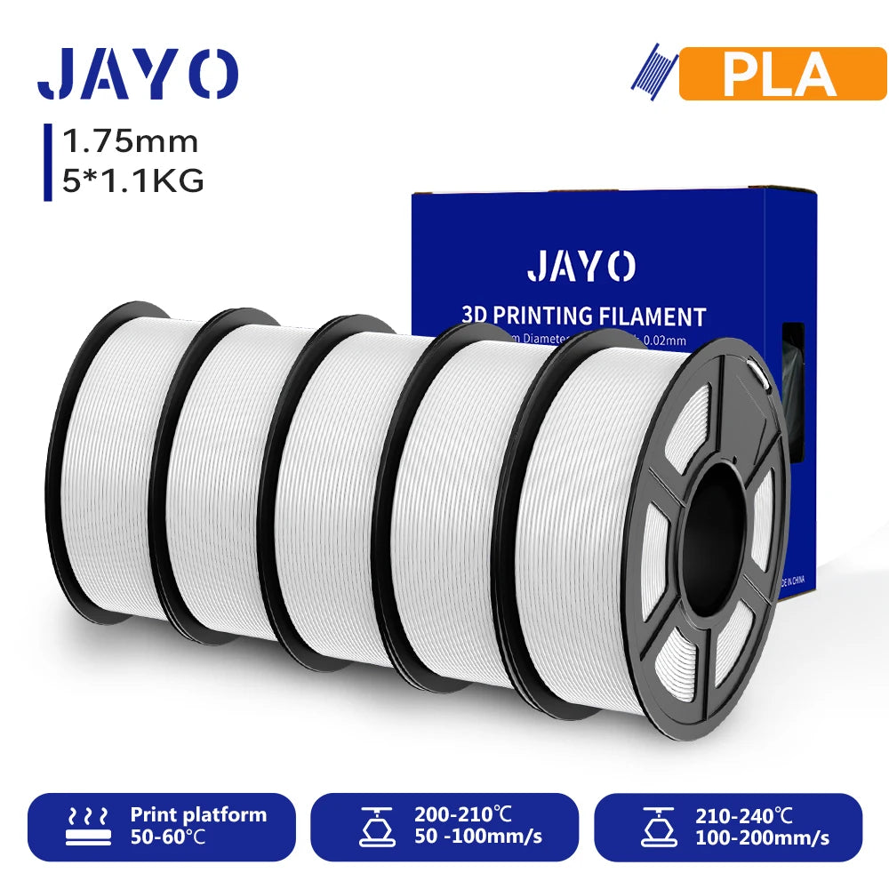 JAYO 3D PETG/PLA/PLA PLUS Printer Filament 1.75mm 5.5KG 100% No Bubble non-toxic 3D Printing Materials for 3D Printer&3D Pen