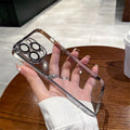Luxury Plating Clear Silicone Case For iPhone 15 14 13 12 11 Pro X XR XS Max 7 8 Plus SE Mini Shockproof Transparent Soft Cover