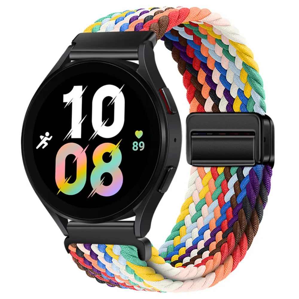 20mm 22mm Magnetic Bracelet for Samsung Galaxy Watch 7/6/Classic/5/4/3 Braided Nylon Strap for Huawei Watch 4/3/GT6 5 4 Pro Band