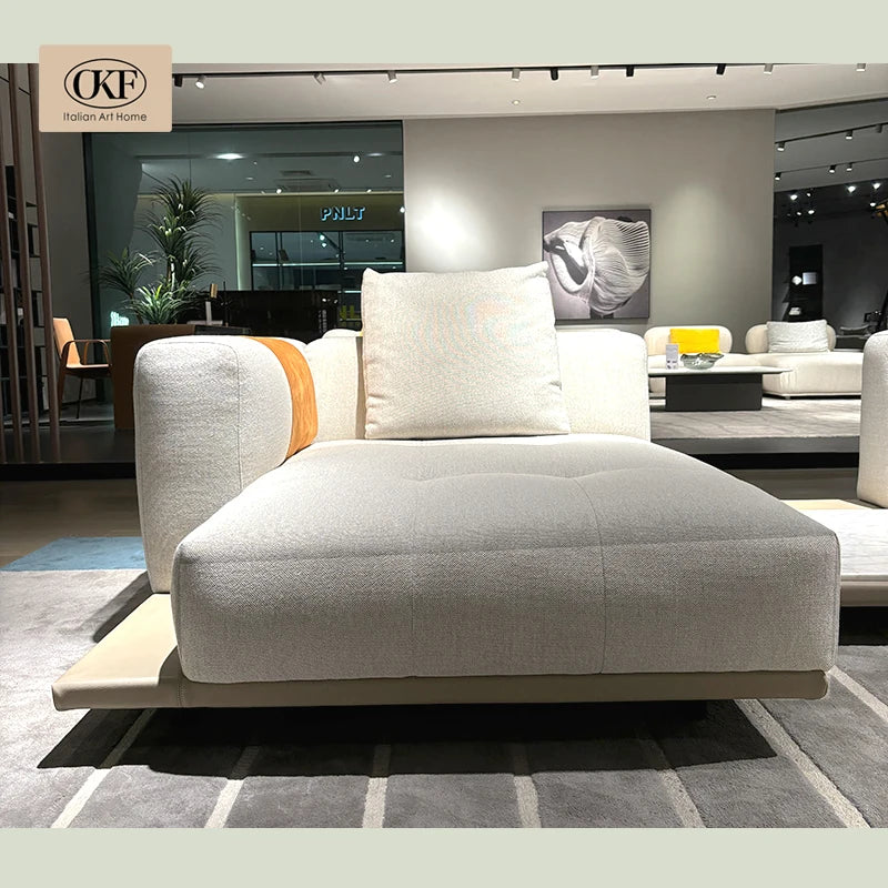 Living Room Furniture Premium Modern Luxury L-Shaped Sofa Set Custom Size Nordic Beige White Villa Home Furniture