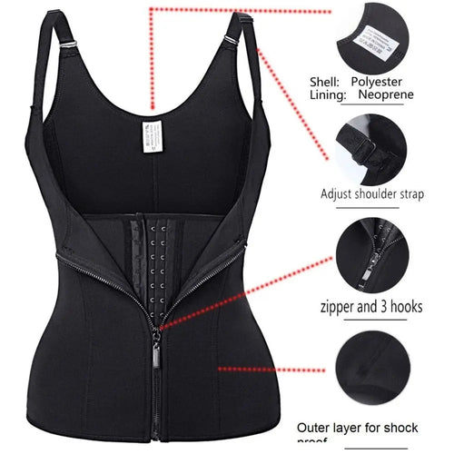 3 Row Buckle Body Shapers Vest Zipper Sleeveless Waist Cinching Corset Beauty Body Abdomen Waist Trainer Shapewear Streetwear