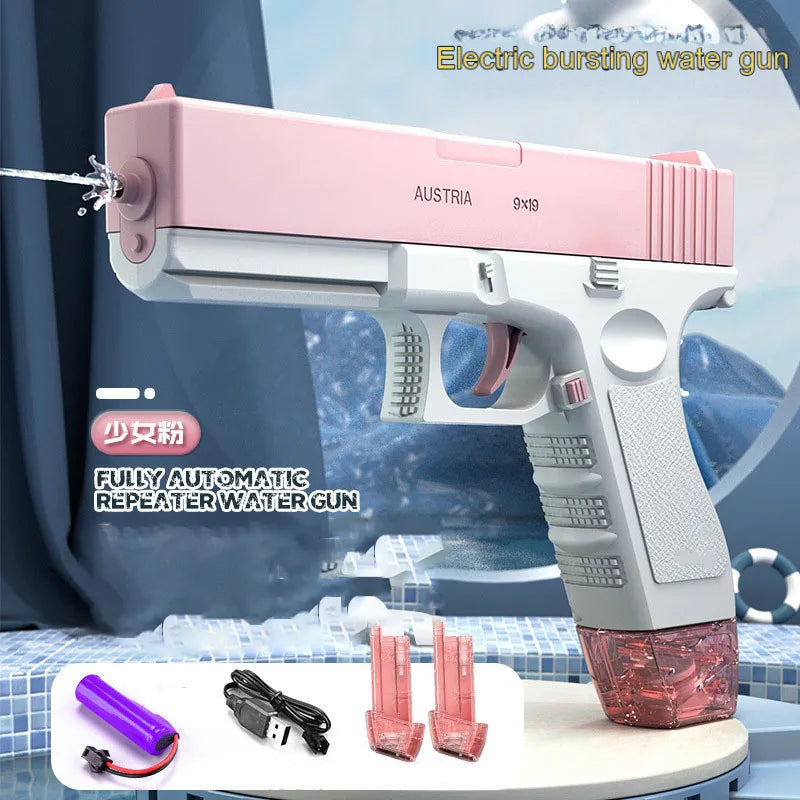 Summer High Pressure Electric Water Gun, Automatic Water For Outdoor Pool, Multiple People Fighting Games Water Toys