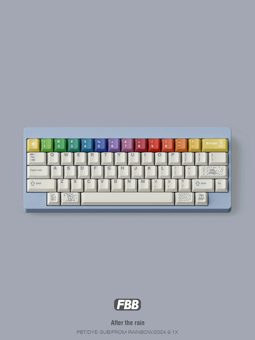 FBB Keycaps After The Rain 179keys PBT Dye-Sub Custom Cherry Profile For Mx Cherry Switch Gaming Mechanical Keyboard 68 75% DIY