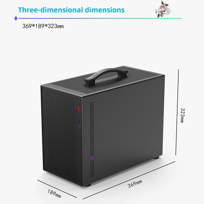 Power train X-Gamerx M1 PC gaming case M-ATX glass side-transparent portable mini computer case ATX SFX Power supply