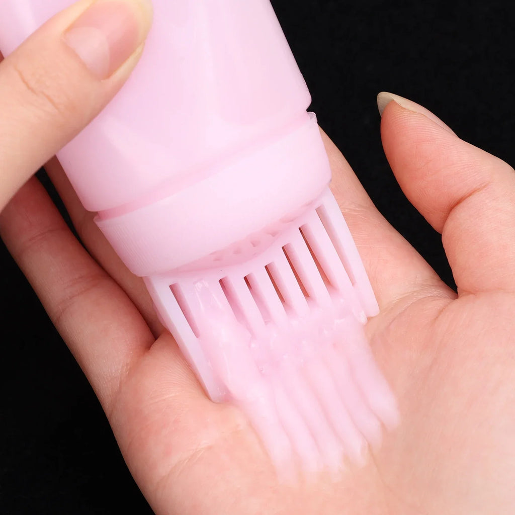 Hair Dye Refillable Bottle Comb Professional Salon Hair Oil Applicator Bottles Plastic Dispensing Hairdressing Styling Tools