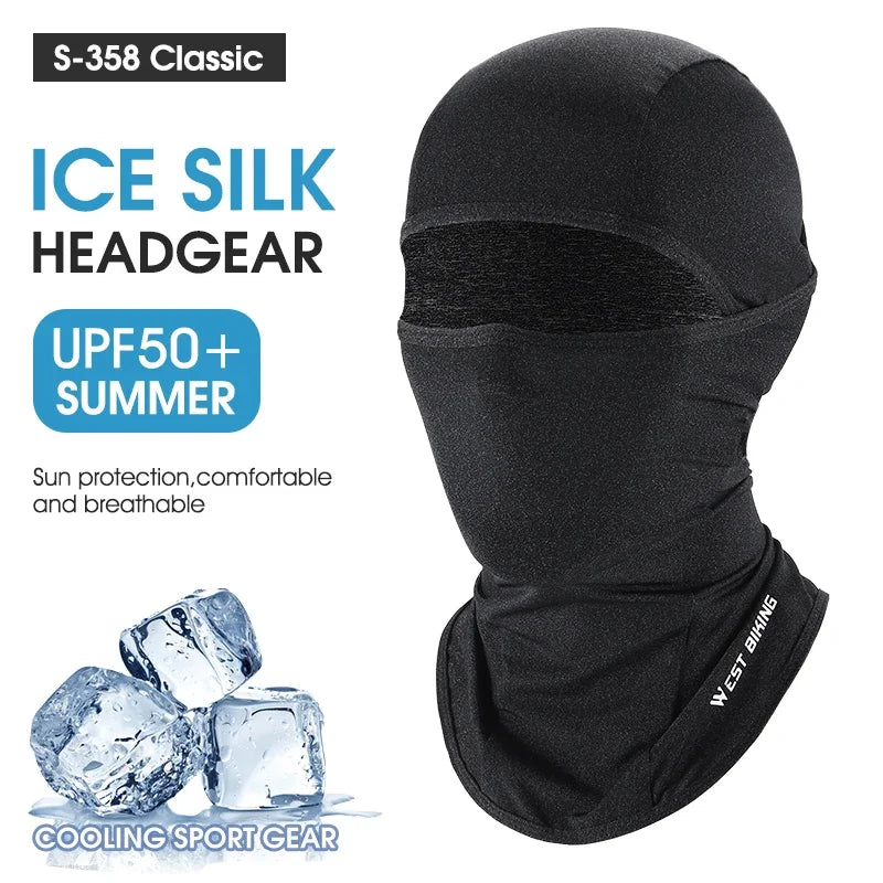 WEST BIKING Summer Cycling Face Mask Cool Breathable Sports Balaclava Men Women Bicycle Motorcycle Sun UV Protection Cycling Cap
