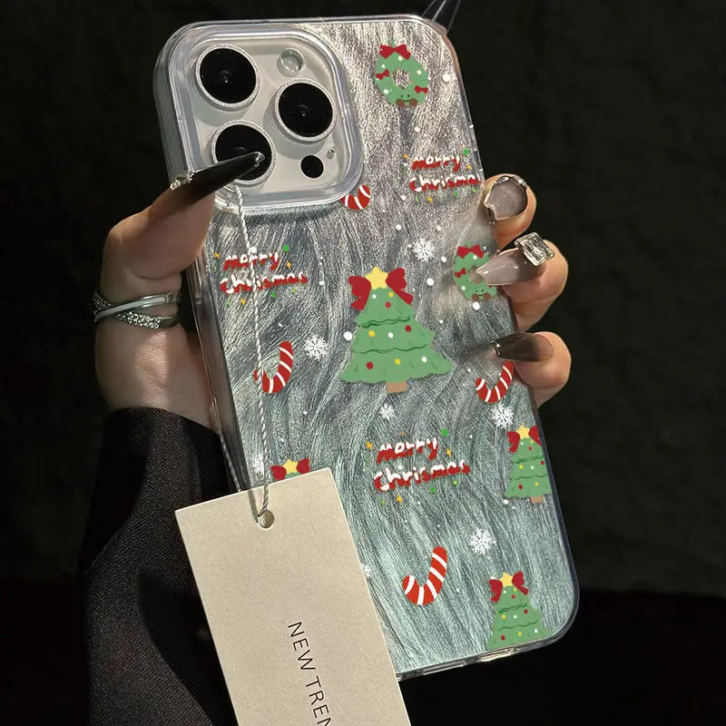 Christmas Tree Phone Case for iPhone 17 Pro 16 16e 15 14 13 12 11 Pro Max iphone Air Shockproof Bumper Cover Funda