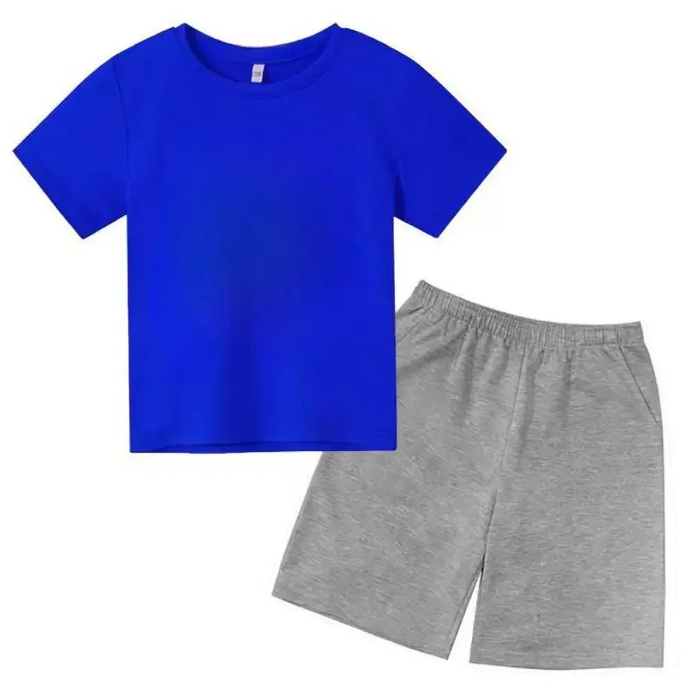 Summer CR7 Star Print Kids T-shirt Top and Shorts 2pcs Set Boys/Girls 3-13Y Children Clothes Sunshine Casual Fashion Sportsuit