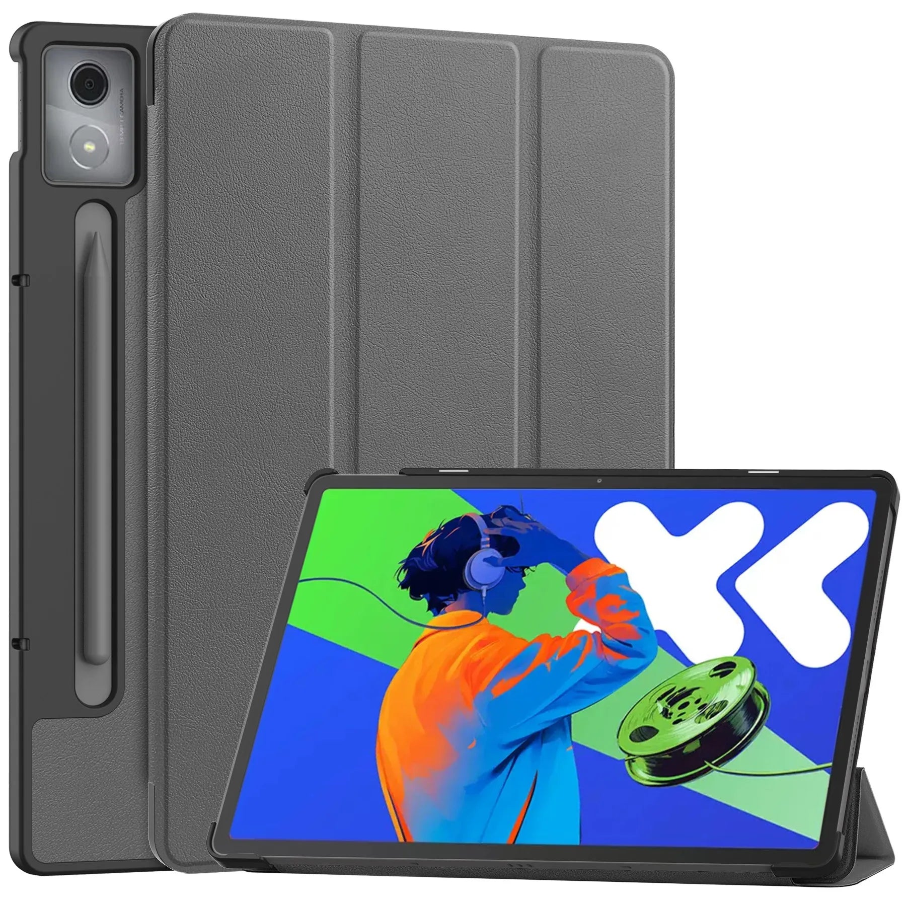 For Lenovo Xiaoxin Pad Pro 12.7 2025 Case Tri-Folding PU Leather Stand Tablet Cover for Xiaoxin Pad Pro 12.7 Inch 2025 TB-375FC