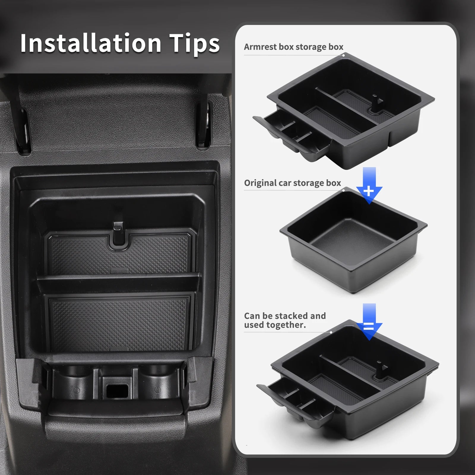 for Chevrolet Chevy Colorado 2023 2024 GMC Canyon Car Central Armrest Storage Box Tray Organizer Accessories Tidying