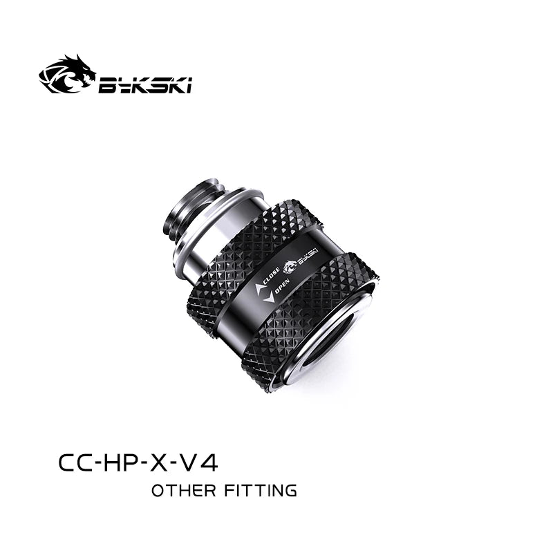 Bykski Hand Push Valve Switch G1/4 Thread Male to Famale Flat + Mini Dual External Thread Water Stop fittings CC-HP-X-V2