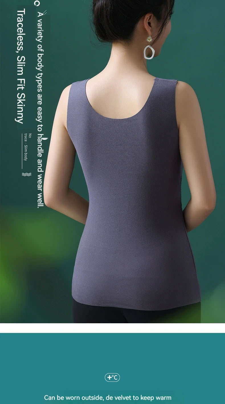Women Thermal Underwear Winter  Bottoming Top Seamless Thick Double Layer Warm Lingerie Warm bra Sports underwear