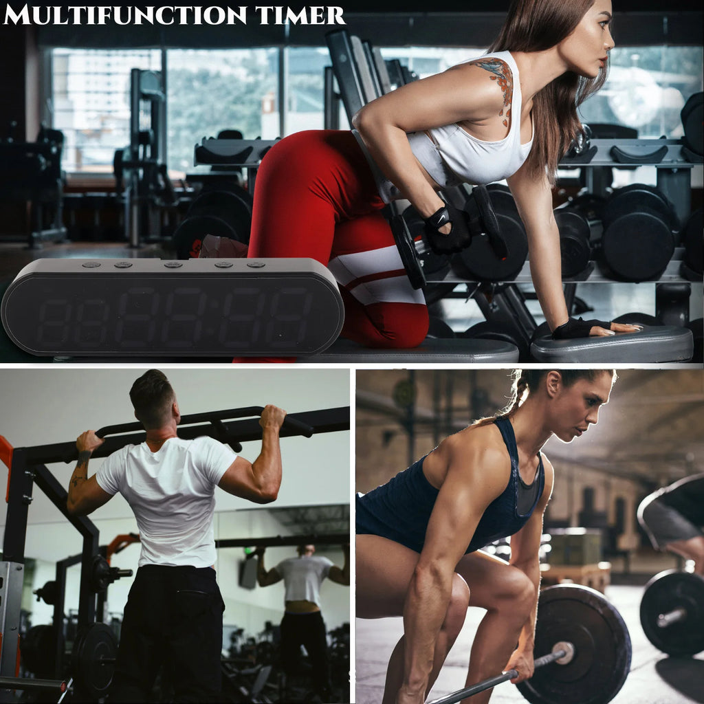 Portable Gym Timer Multifunctional 1000mAh USB Fitness Sports Interval Workout Timer Alarm Clock Fitness Interval Timer