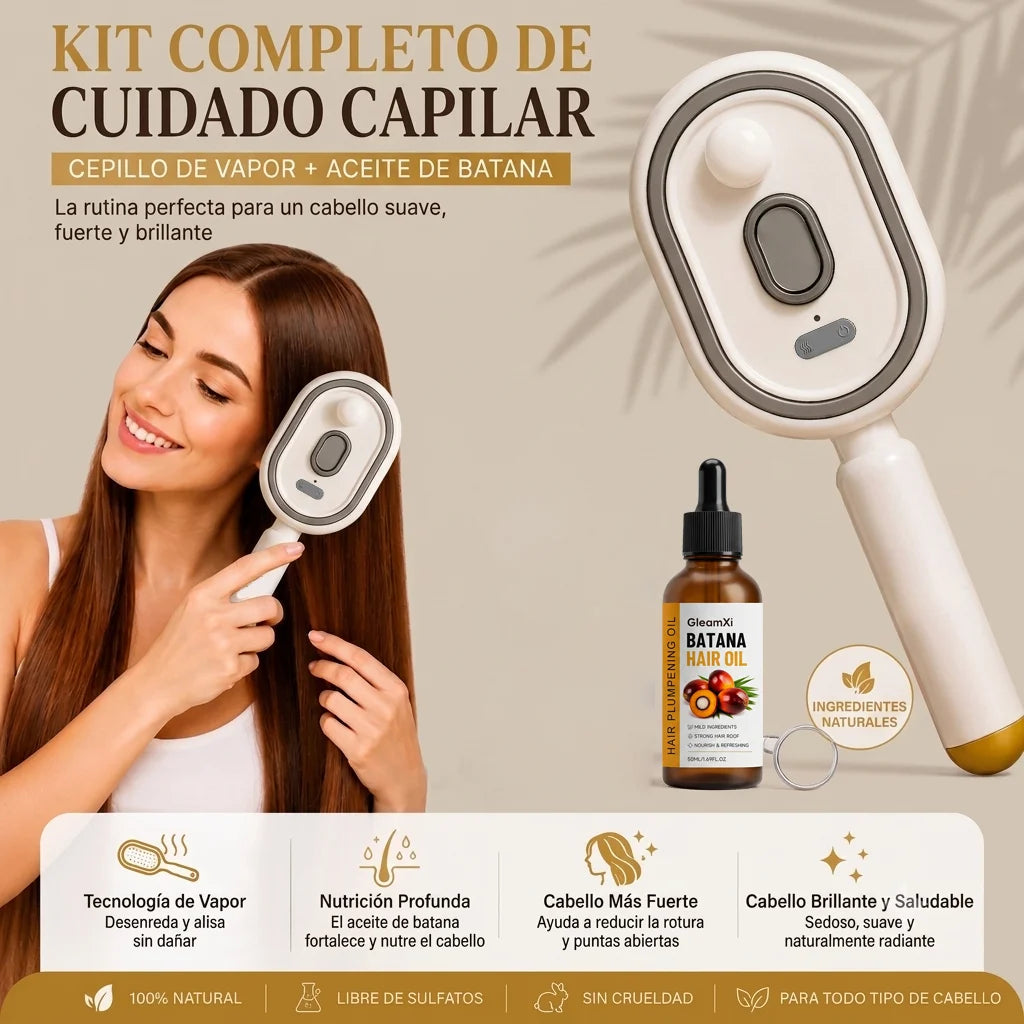 Electric Spray & Massage Hair Brush, Electric Steaming Massage Hair Care Brush, for Reduce Frizz, Nourishes Hairs, Anti-Static