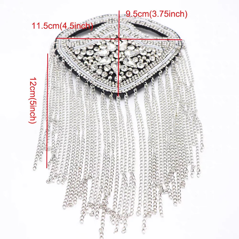 Exquisite Western-Style Performance Costumes Metal Punk-Syle Shoulder Ornaments Epaulets Fringed Epaul for Clothing Accessories