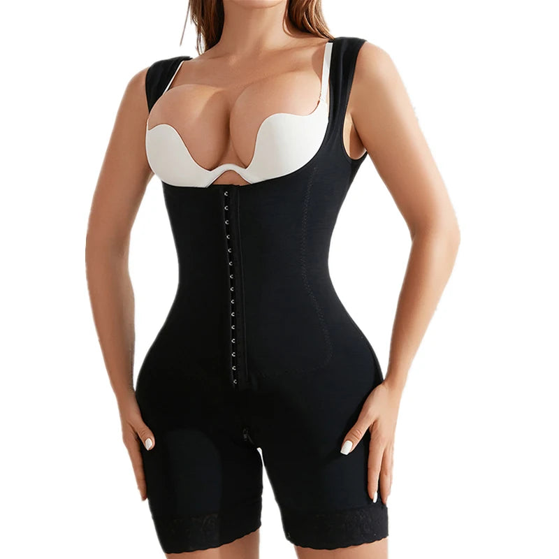 Shapewear Open Bust Fajas Colombian Girdles Waist Trainer Butt Lifter Tummy Control Body Shaper Front Hooks Slimming Sheath Flat