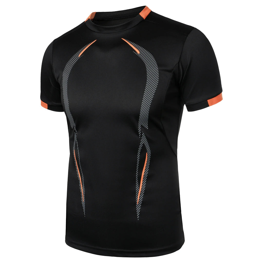 Summer men's fitness sports training Breathable short sleeve quick drying clothes men's sports fashion short sleeve T-shirt