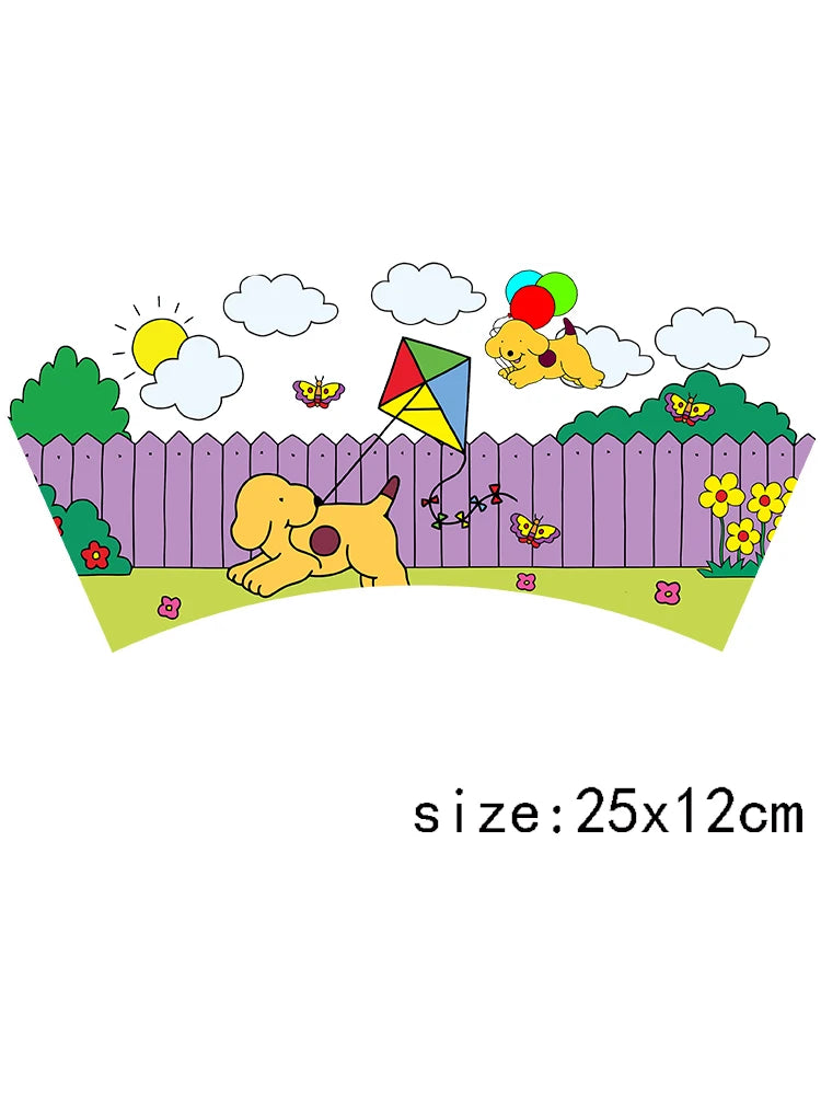 1PCS Cartoon Cute Dog Design UV Transfer Sticker For 16oz Cup Wrap Custom Label DIY Logo Self Adhesive Dog Uv Dtf Stickers