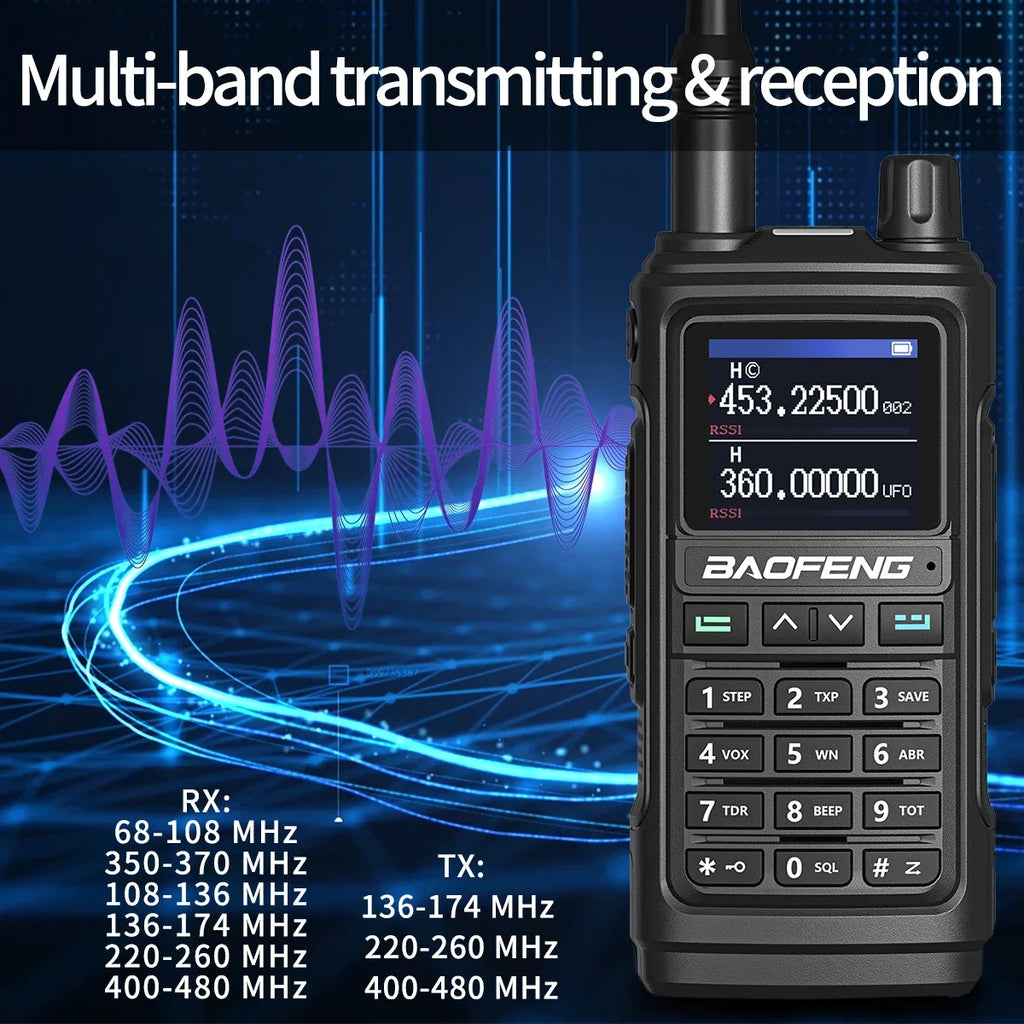 Baofeng UV17 Air Band Walkie Talkie 999 CH Draadloze kopieerfrequentie NOAA Zes bands Amateur Ham Tweerichtingsradio voor