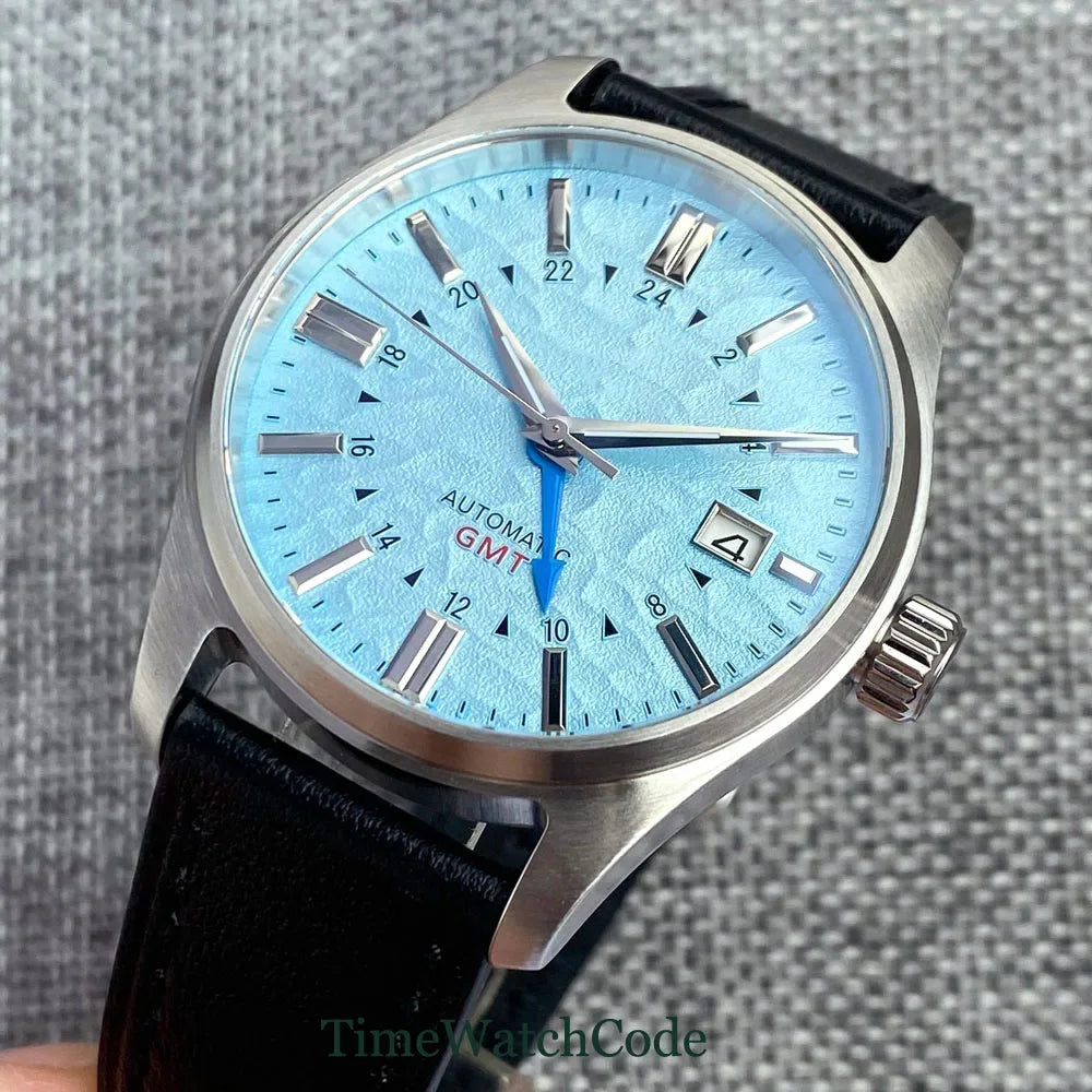 Tandorio  NH34A Automatic Mechanical Watch for Men Diving GMT Movement 200m Waterproof 39mm Sapphire Crystal 316L Bracelet