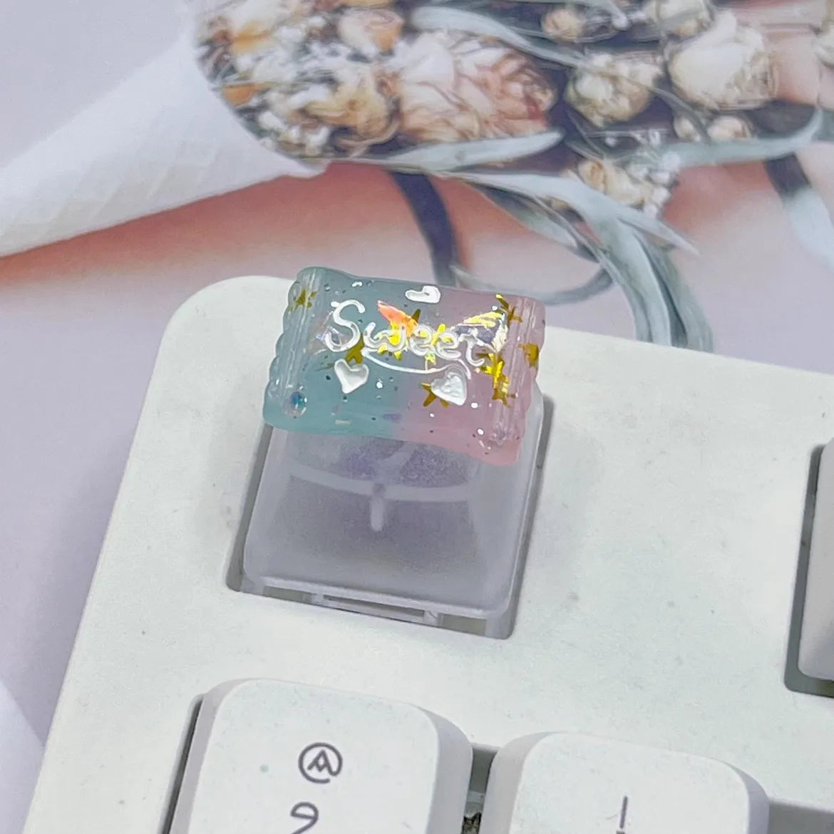 Keycap Games Backlit Cat Paw DIY Star Key Cap Mechanical Keyboards Keycaps for Mechanical Keyboards R4 Height Cherry MX Axis