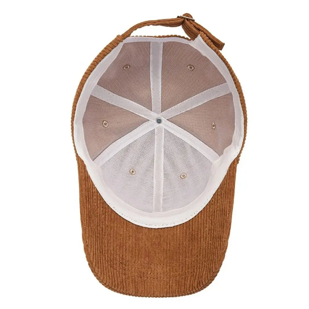 Breathable Unisex Corduroy Corduroy Baseball Cap Adjustable Baseball Hat Sunscreen Cap Women