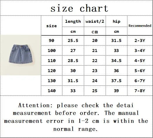 2025 Spring/Summer New Arrival Girls' Denim Pencil Skirt, Soft Washed Korean Style Baby Girl High-Waisted Skirt