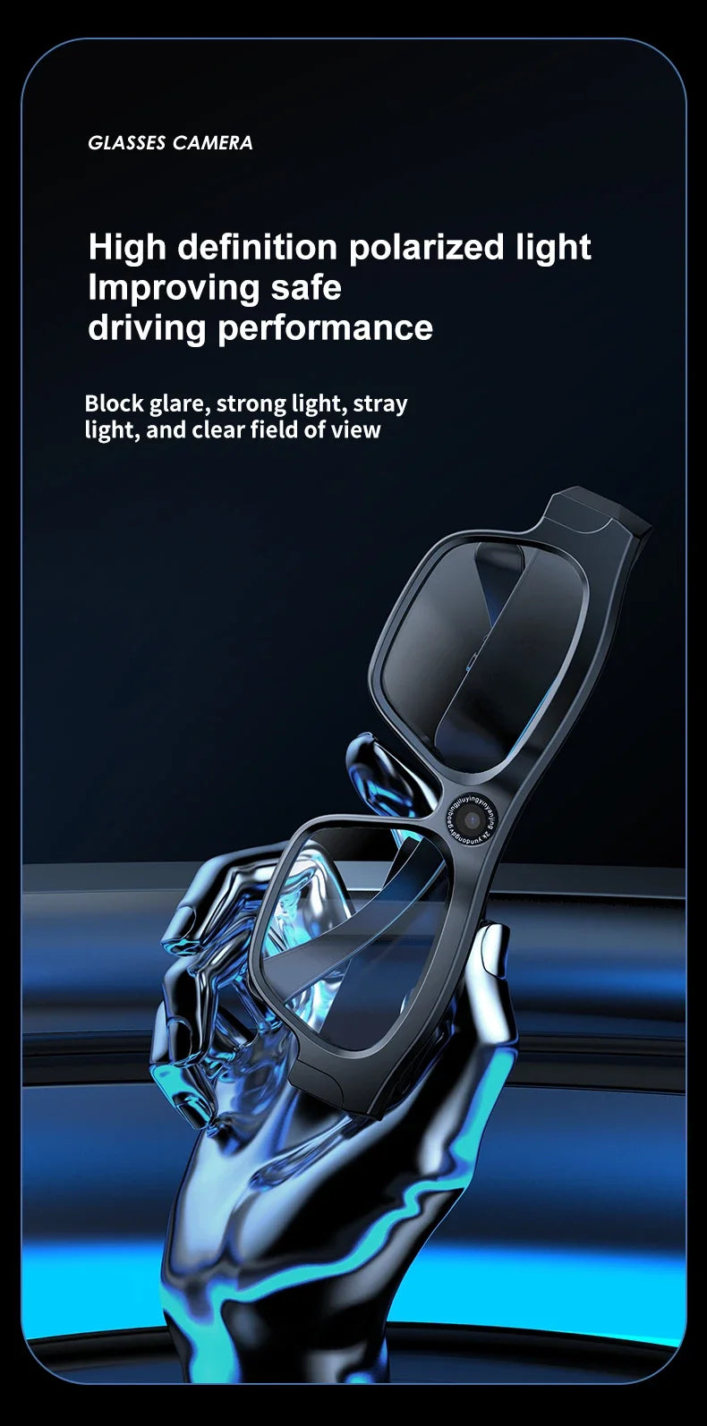 New 2K/4K High-definition Sports Camera Glasses for Video Recording Outdoor Sports Sunglasses with Bluetooth Call Smart Glasses