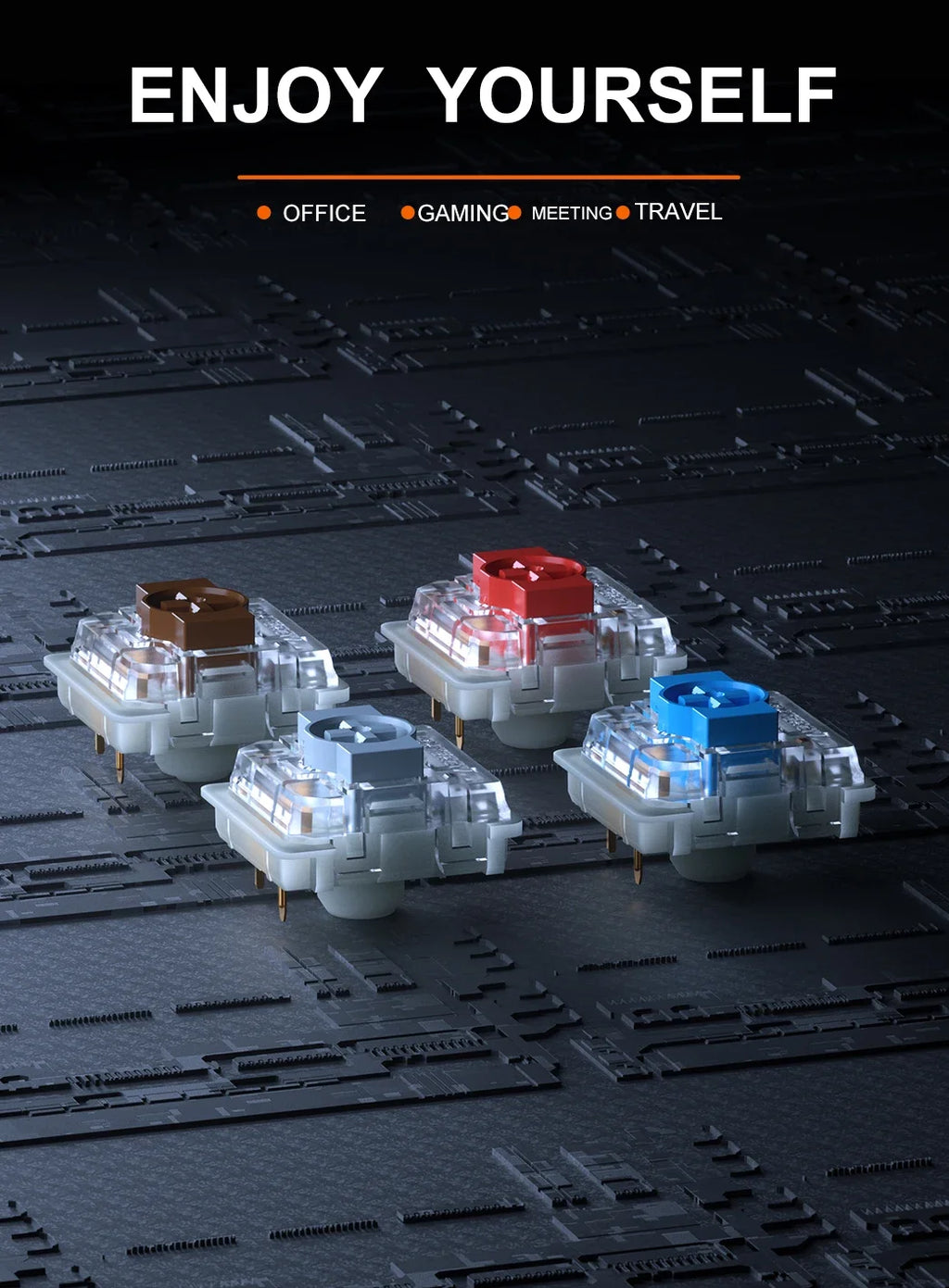 Gateron KS-27 Low Profile 3-Pin Switch – Red/Blue/Brown,  Mechanical Keyboard Switches for GK61, GK87
