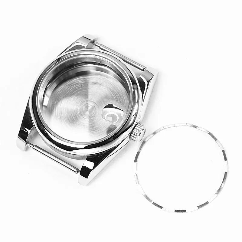 36mm 39mm Polished Design Rounded Edge Sapphire Crystal 316 Steel Waterproof Watch Case For Nh35a Nh36 NH34 Movement Skx007 MODs