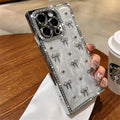 Luxury Rhinestone Bow Glitter Glossy Phone Case For iPhone 17 16 15 14 13 Pro Max Plus Lens Camera Protection Plating Back Cover