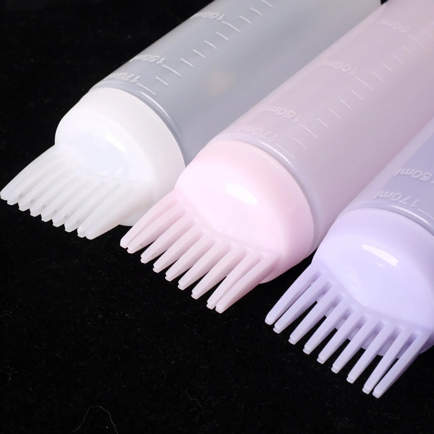 Hair Dye Refillable Bottle Comb Professional Salon Hair Oil Applicator Bottles Plastic Dispensing Hairdressing Styling Tools