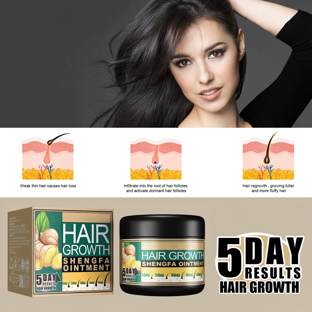 Ginger Hair Care Cream Hair Growth Relieve Hair Loss Baldness Scalp Massage Stimulate Follicle Dense Strengthener Smoothing Care