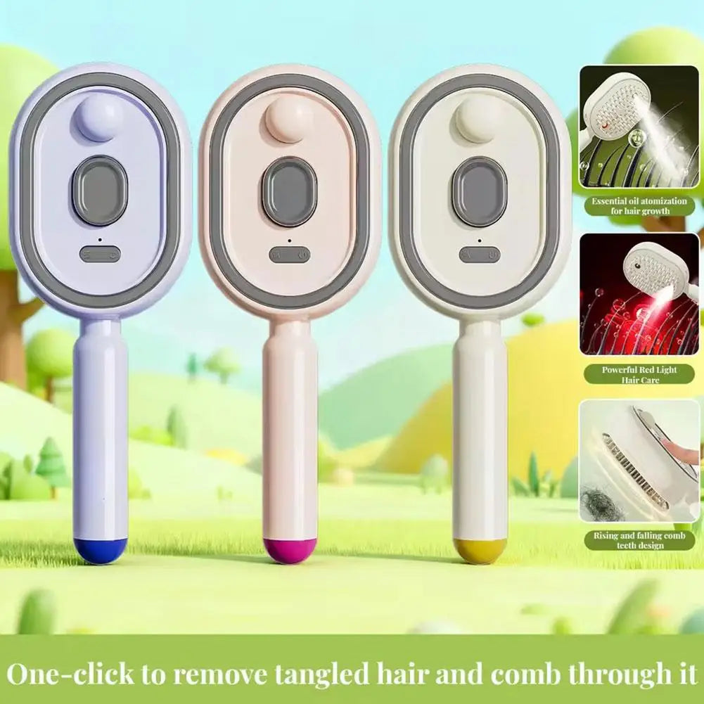Electric Spray Hair Brush Hair SPA Nourishes Hair Essential Oil Spray Reduce Frizz Anti-Static Retractable Steam Massage Comb