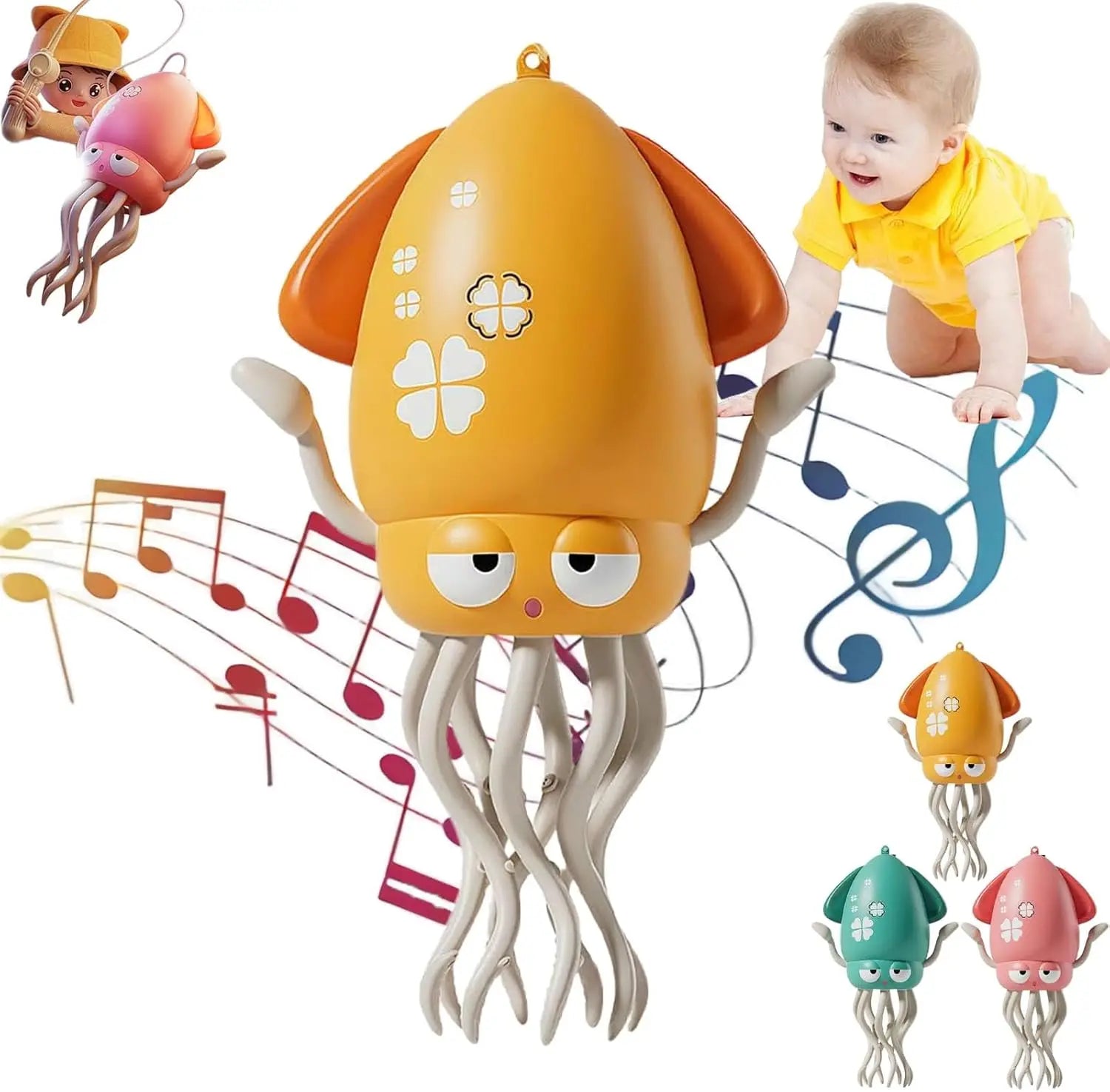 Baby kids Electronic Toys Dancing Squid Octopus Dancer with Light Music Early Interactive Education Toys for Children Boys Girls