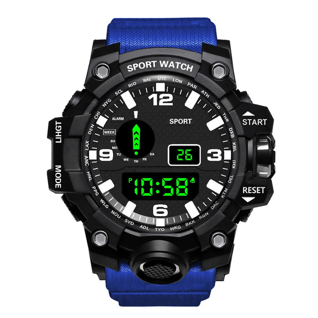 Sports Watch Men's LED Digital Watches Multifunction Military Clock Big Dial Waterproof Fitness Electronic Watch For Man