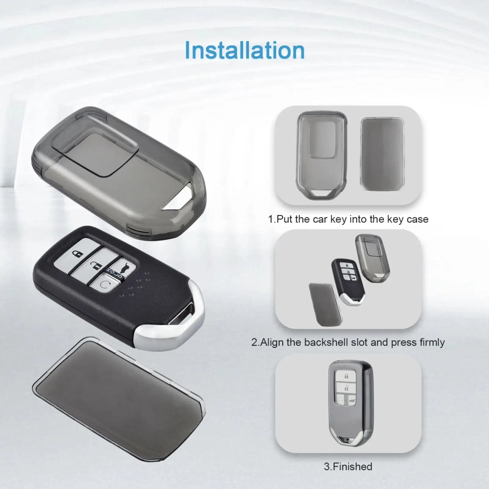 Transparent Key Protector for Honda Vezel City Civic Jazz BRV BR-V HRV Pilot Odyssey TPU Car Smart Remote Key Fob Case Cover