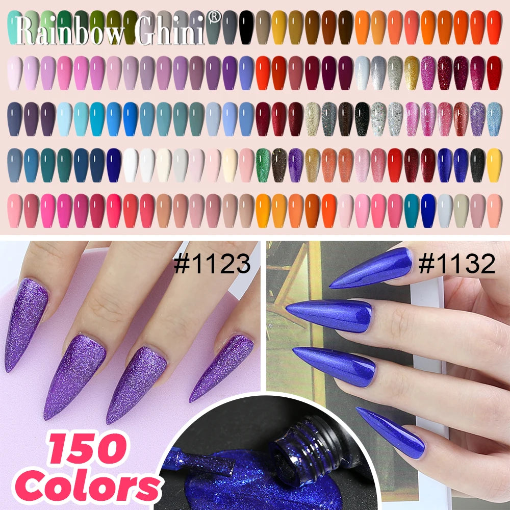 Rainbow Ghini 8ml High Quality Autumn Winter Trendy Colors Small Capacity Gel Polish Red Purple Shade Fine Shimmer Nail Varnish