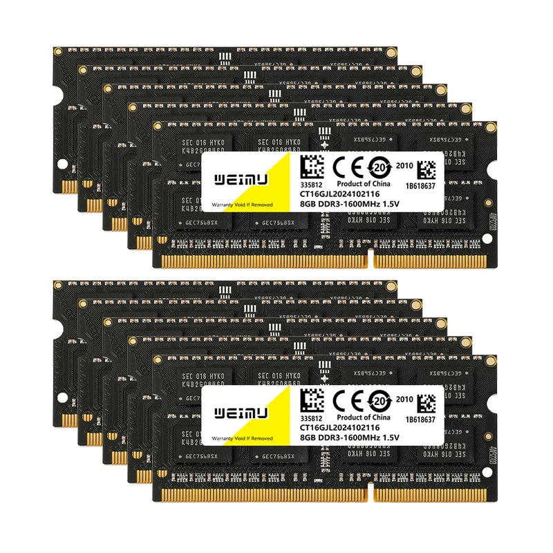 DDR3 DDR3L 4GB 8GB Laptop Memory Ram PC3 1.5V 8500 10600 12800 PC3L 1.35V 1333 1600 1866Mhz 204Pin Non-ECC Sodimm Memoria Ram