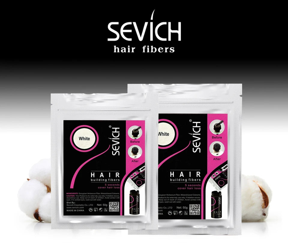 Sevich 10 Colors Hair Fiber 50g Hair Building Fiber Powder Keratin Instant Hair Growth Fiber Refill Hair Loss Hair Care Product