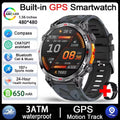 New Outdoor GPS GPT Compass Smart Watch 3ATM Waterproof Fitness Track Heart Rate BT Call Professional Sports 650mAh Smartwatch