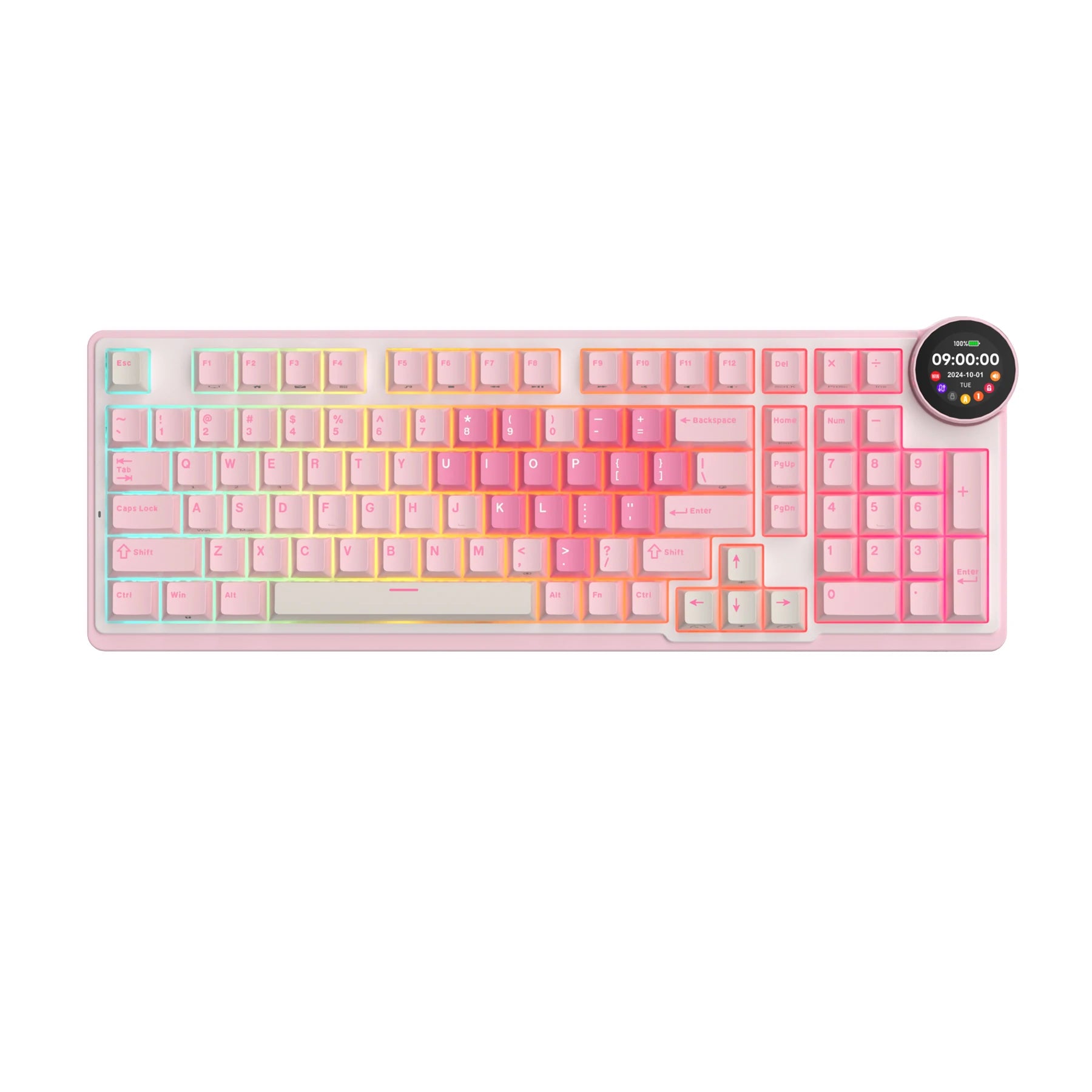 ROYAL KLUDGE RK N99 Wireless Mechanical Keyboard 98 Keys PBT Keycaps Gasket RGB Tri-mode Bluetooth Gamer Keyboard Display Screen