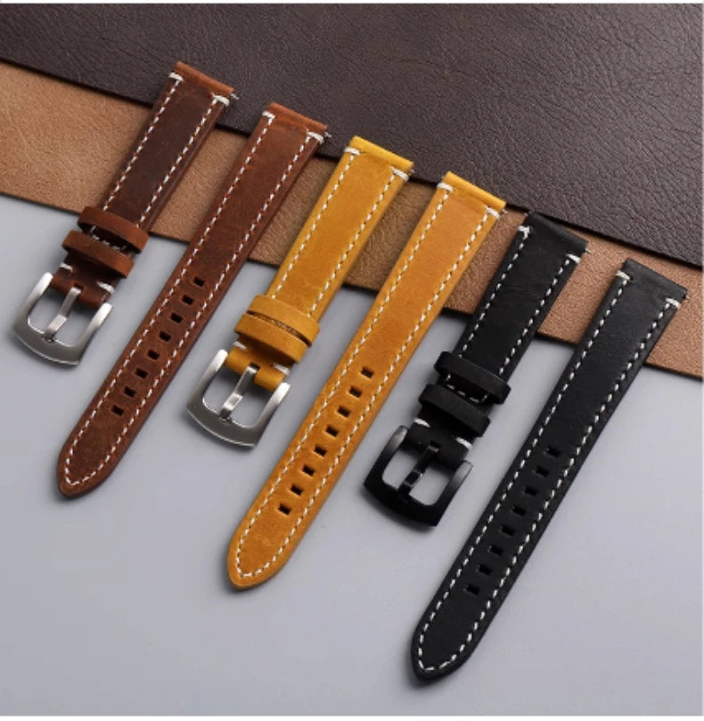 Cowhide Watchband For Casio A158 A168 f91w AE-1200WHD/A159/A169 AE1200 Watch Strap Quick release Soft Bracelet men accessories