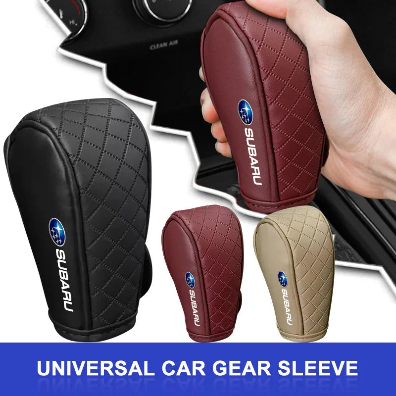 Car Shift Handle Cover Leather Shift Knob Decor Protective For Subaru Impreza Forester Outback Legacy Crosstrek XV Leone WRX BRZ