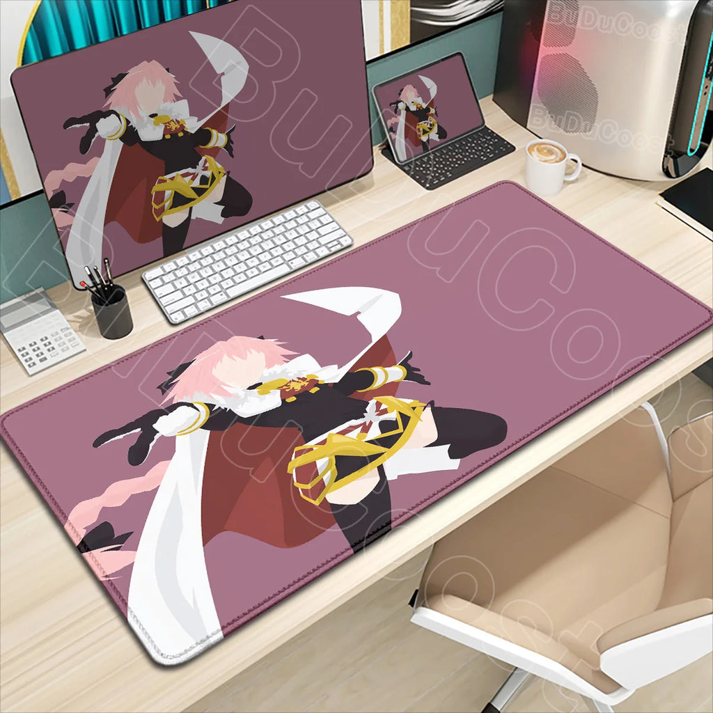 Astolfo Mousepad HD Print Anime Girl Computer Gamer Locking Edge Non-slip Rubber Mouse Pad Keyboard PC Desk Pad Table Decoration