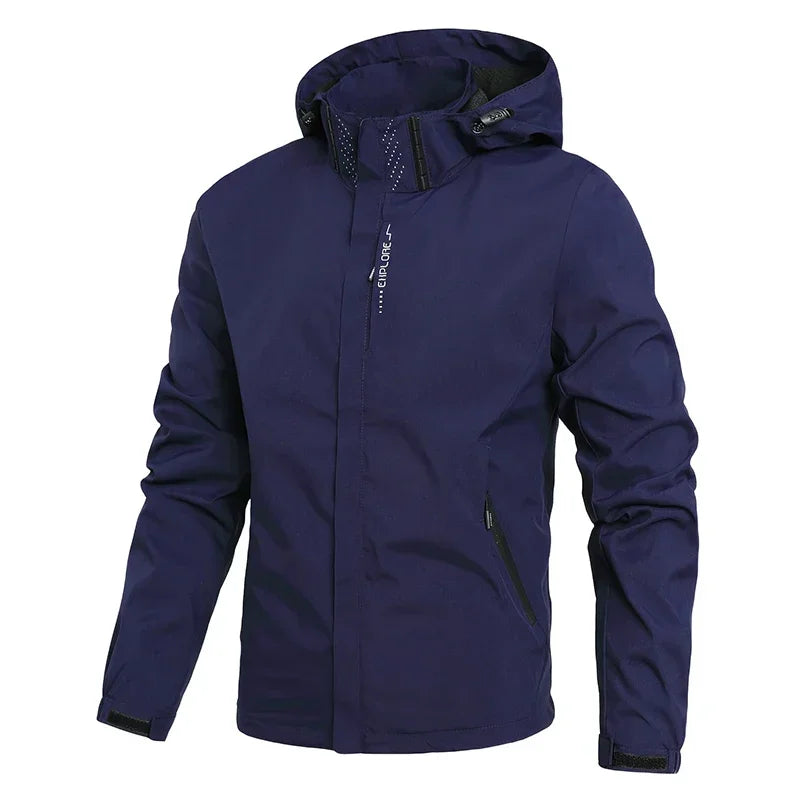 Spring Autumn New Men Casual Jacket Men Outdoor Windproof Waterproof Athletes Jacket Coat Detachable Hat Jackets Male M-5XL